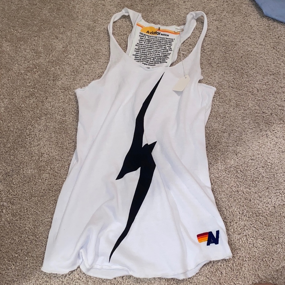 Aviator Nation racer back tee NWT